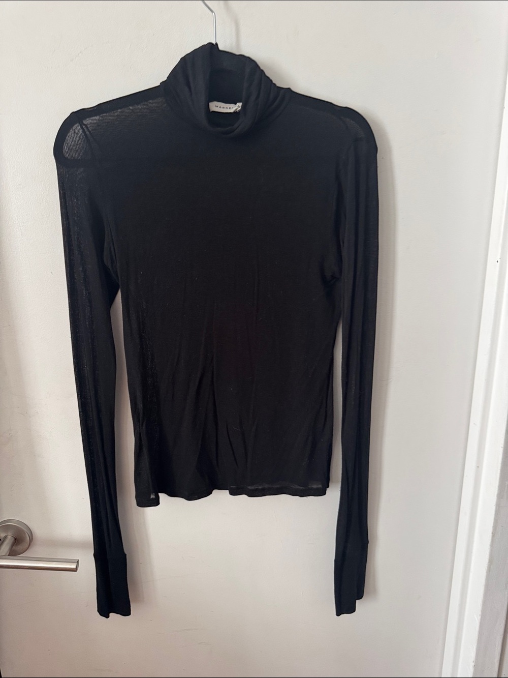 Marcella NYC Black ELOISE SHEER TURTLENECK - Picture 2 of 4